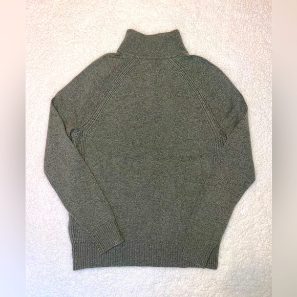 Banana Republic Italian Wool Blend Quarter Zip Heather Green Sweater Mens Medium - Picture 3 of 7